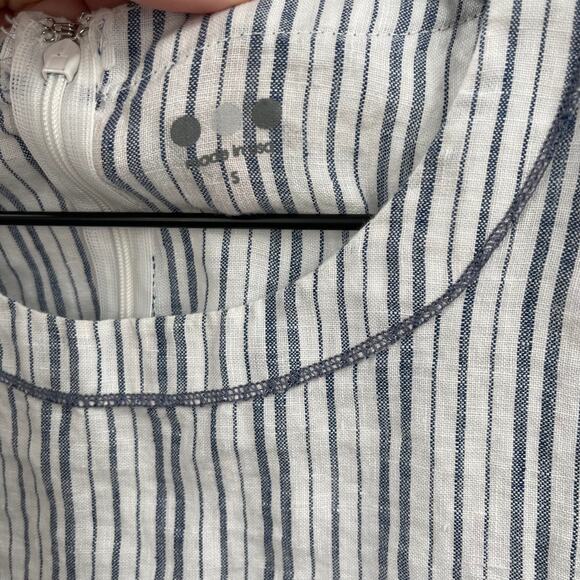 Three Dots Blue and White Striped Linen Dress Size Small - Picture 4 of 7